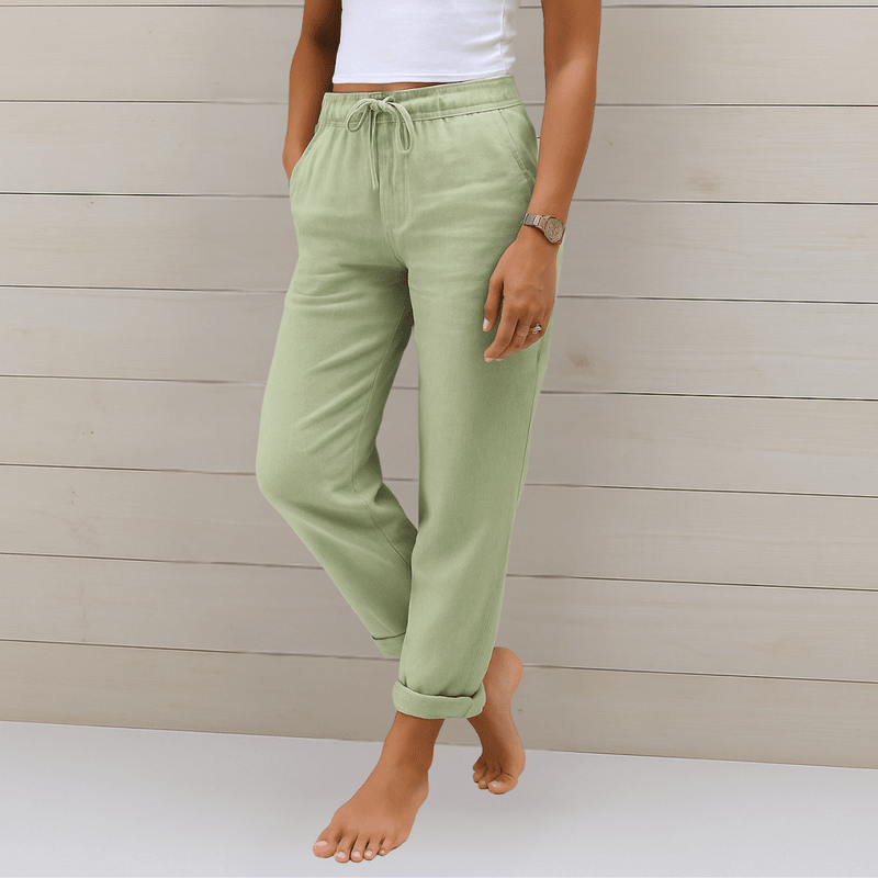 Premium Linnen Stretchbroek voor Dames – Ademend, Comfortabel en Lichtgewicht