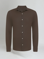 Essential Linen overhemd - Donkerbruin