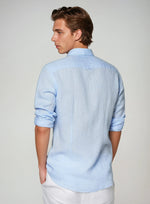 Essential Linen overhemd - Lichtblauw