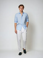 Essential Linen overhemd - Lichtblauw