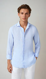 Essential Linen overhemd - Lichtblauw