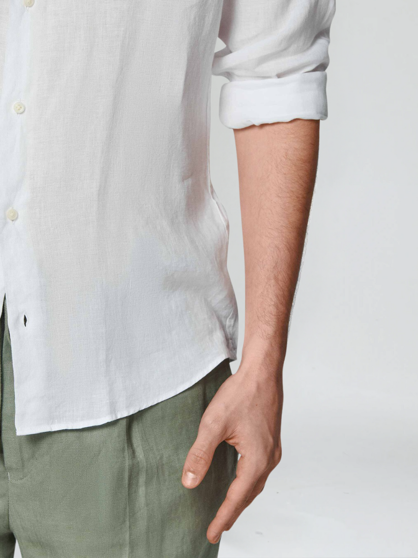Essential linnen overhemd - wit