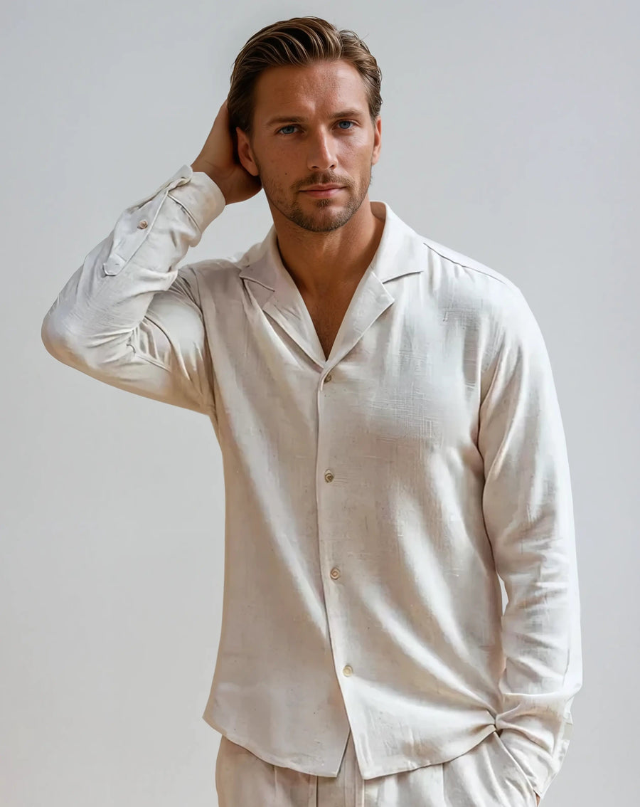 Linnen strand zomer shirt – Beige