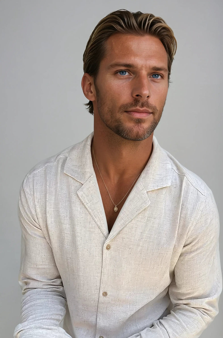 Linnen strand zomer shirt – Beige