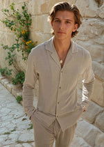 Linnen strand zomer shirt – Beige