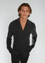 Linnen strand zomer shirt – Zwart