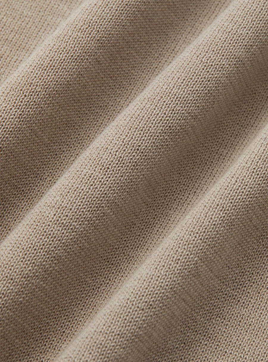 Poloshirt zonder knopen – Taupe