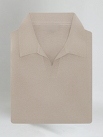 Poloshirt zonder knopen – Taupe