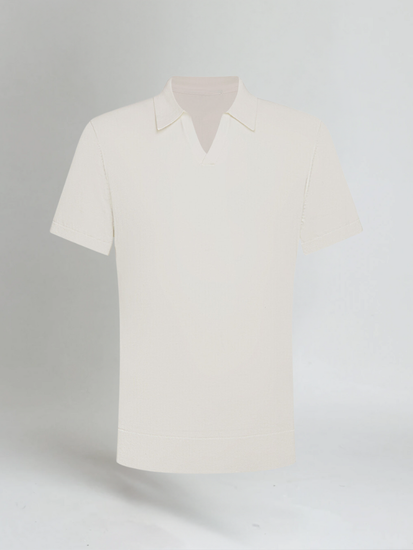 Poloshirt zonder knopen – Wit