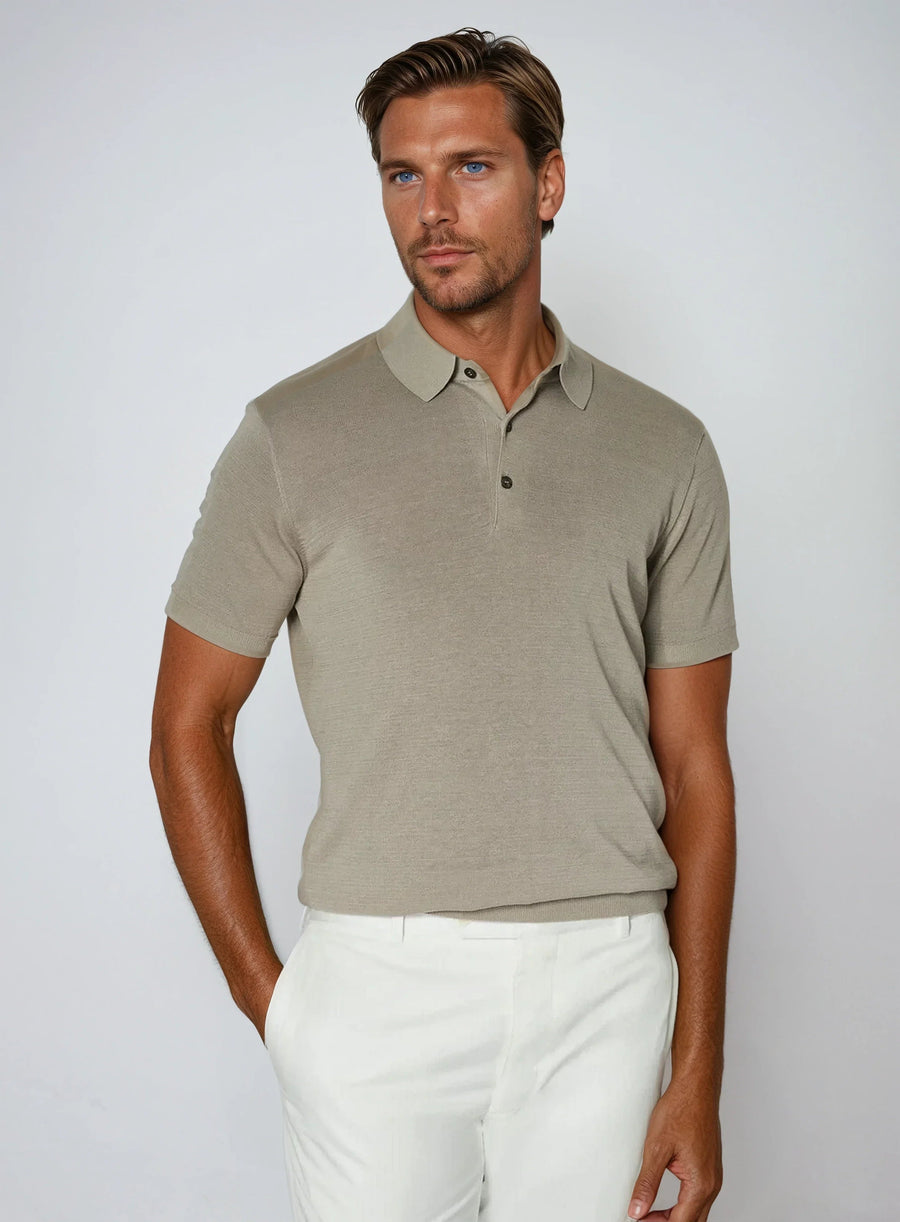 Premium katoenen polo - Khaki