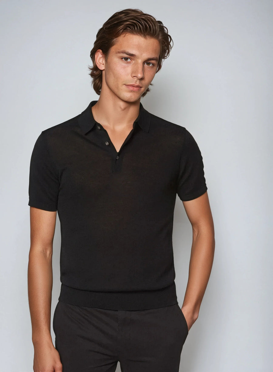 Premium katoenen polo - Zwart