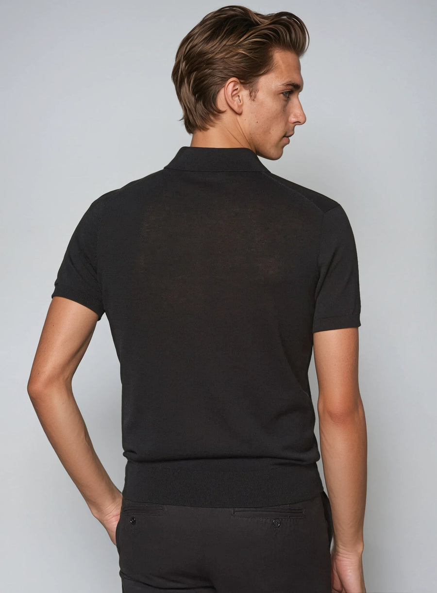 Premium katoenen polo - Zwart