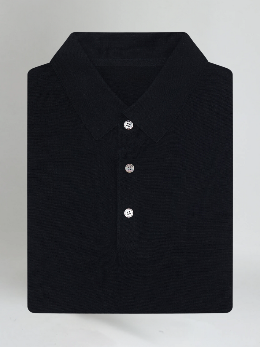 Premium katoenen polo - Zwart