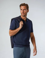 Riviera Polo met rits - Marineblauw