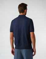 Riviera Polo met rits - Marineblauw