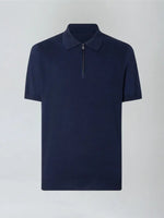 Riviera Polo met rits - Marineblauw
