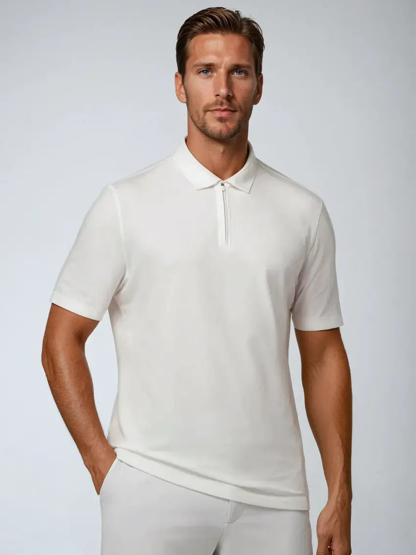 Riviera Polo met rits - Wit