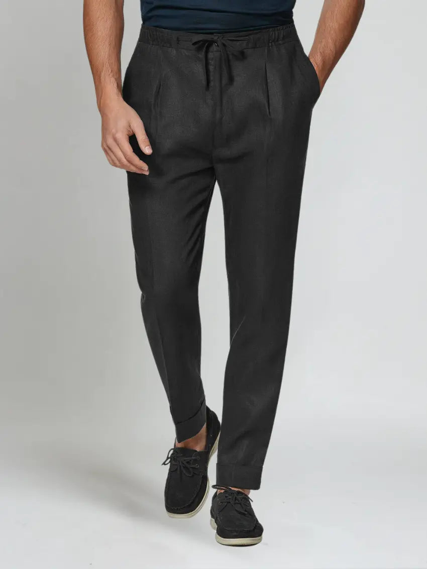 Sea side linnen broek – zwart