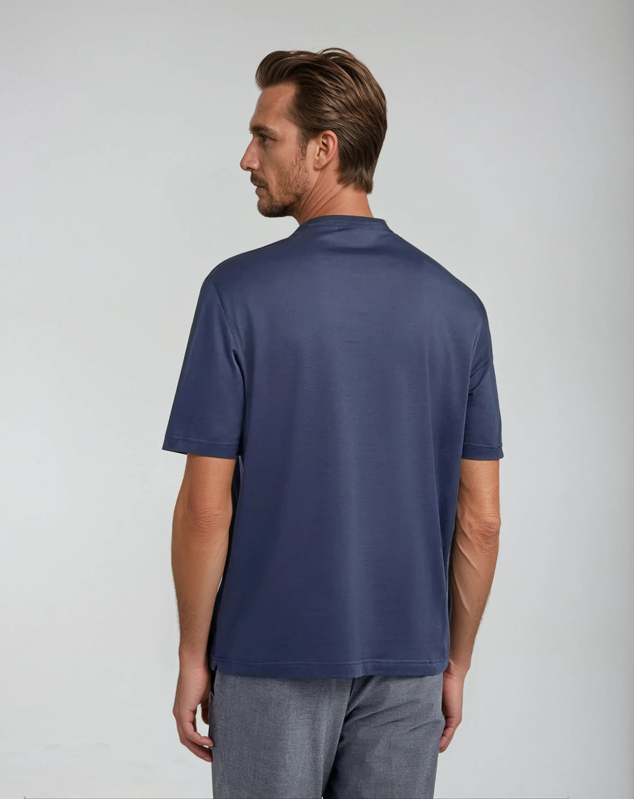 Supima slim fit T-shirt - Intens Blauw