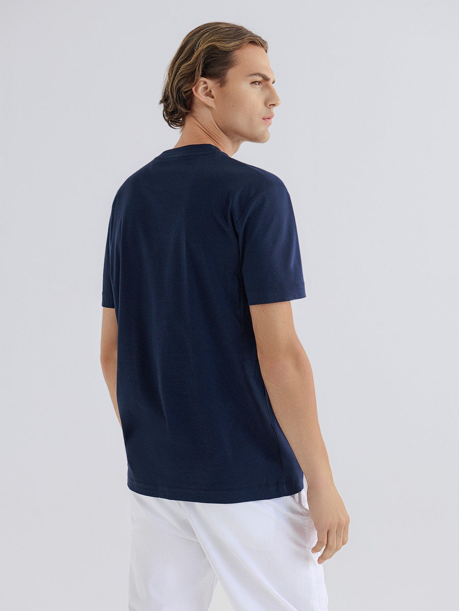 Supima slim fit T-shirt - Marineblauw