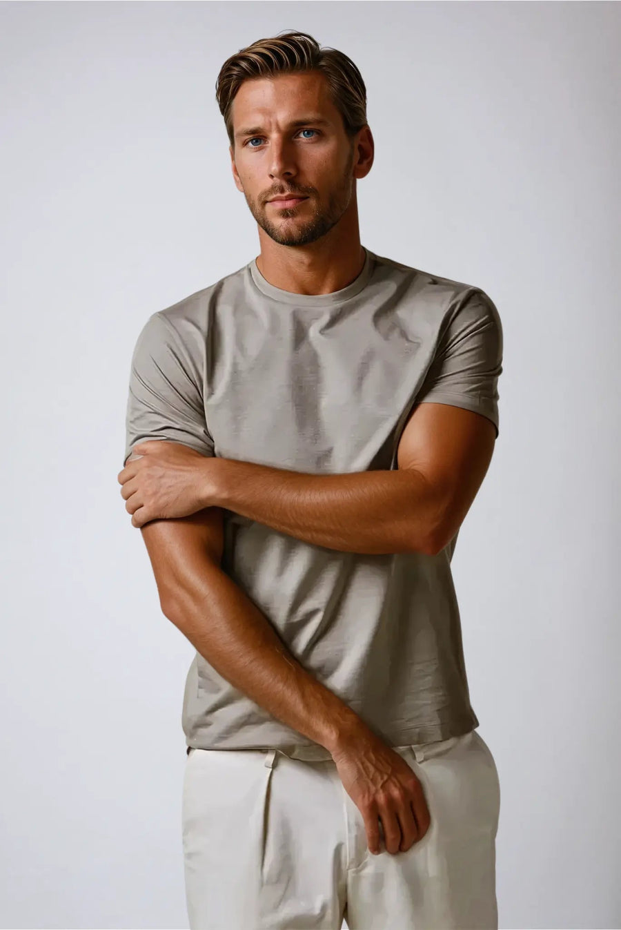 Supima slim fit T-shirt - Taupe