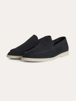 Verfijnde suède loafers - Marineblauw