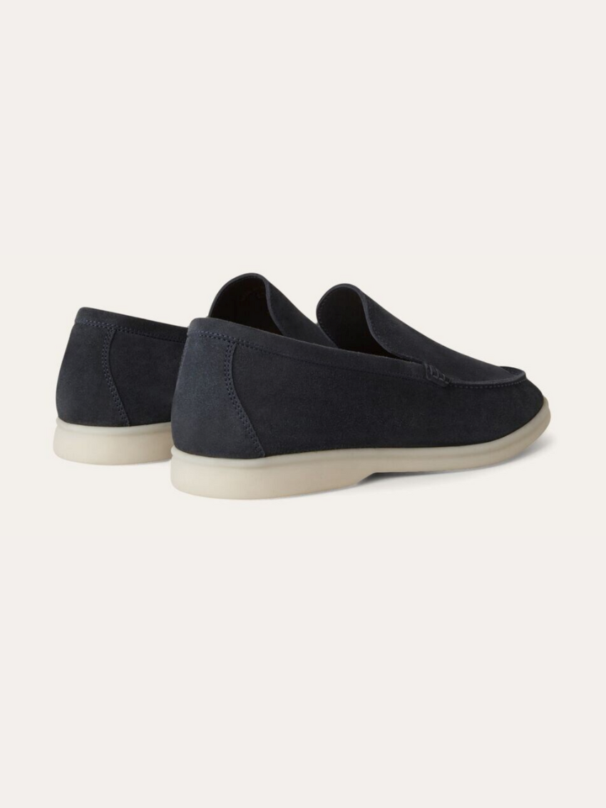 Verfijnde suède loafers - Marineblauw