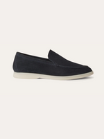 Verfijnde suède loafers - Marineblauw