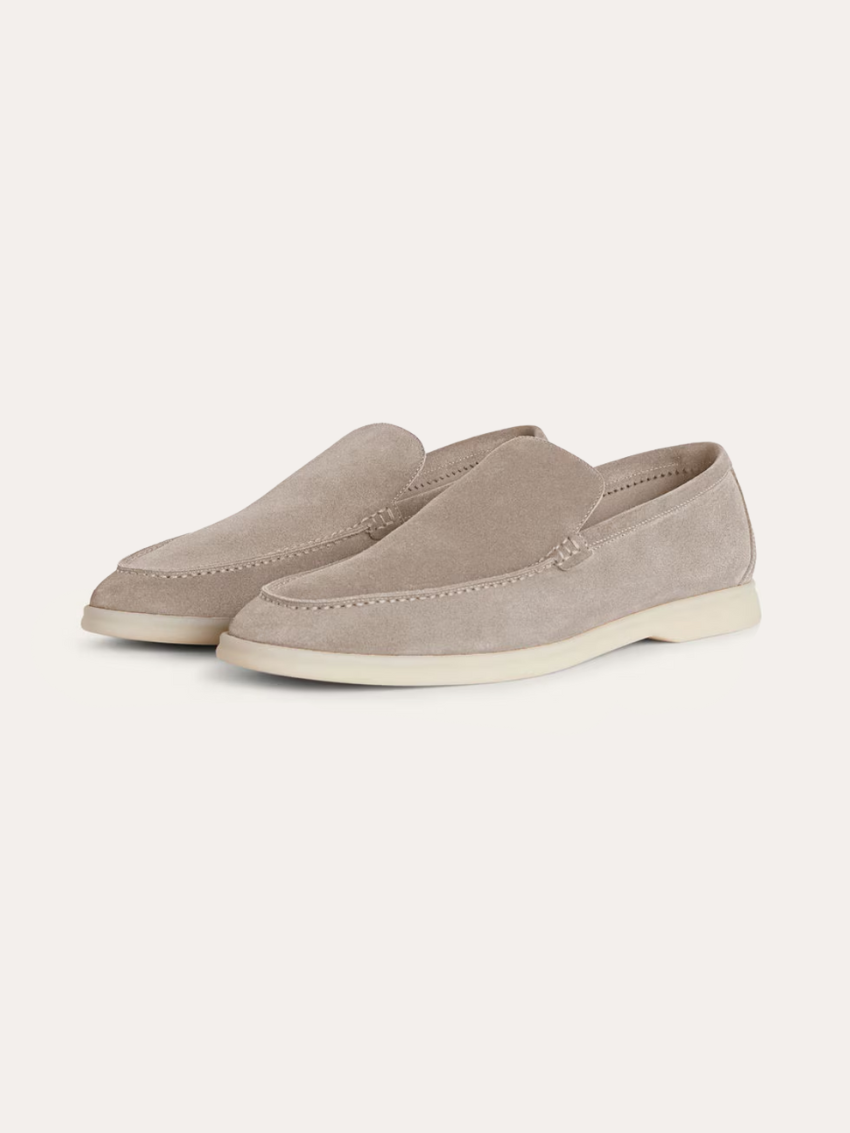 Verfijnde suède loafers – Beige