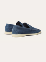 Verfijnde suède loafers – Blauw