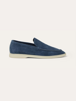 Verfijnde suède loafers – Blauw