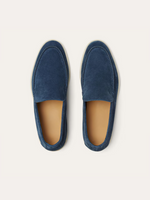 Verfijnde suède loafers – Blauw