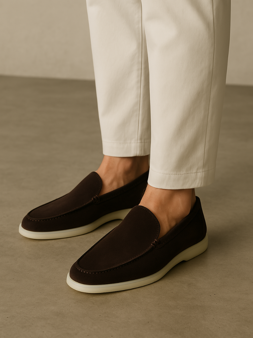 Verfijnde suède loafers – Diepbruin