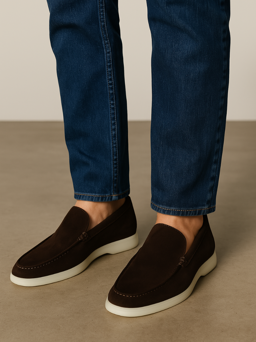 Verfijnde suède loafers – Diepbruin