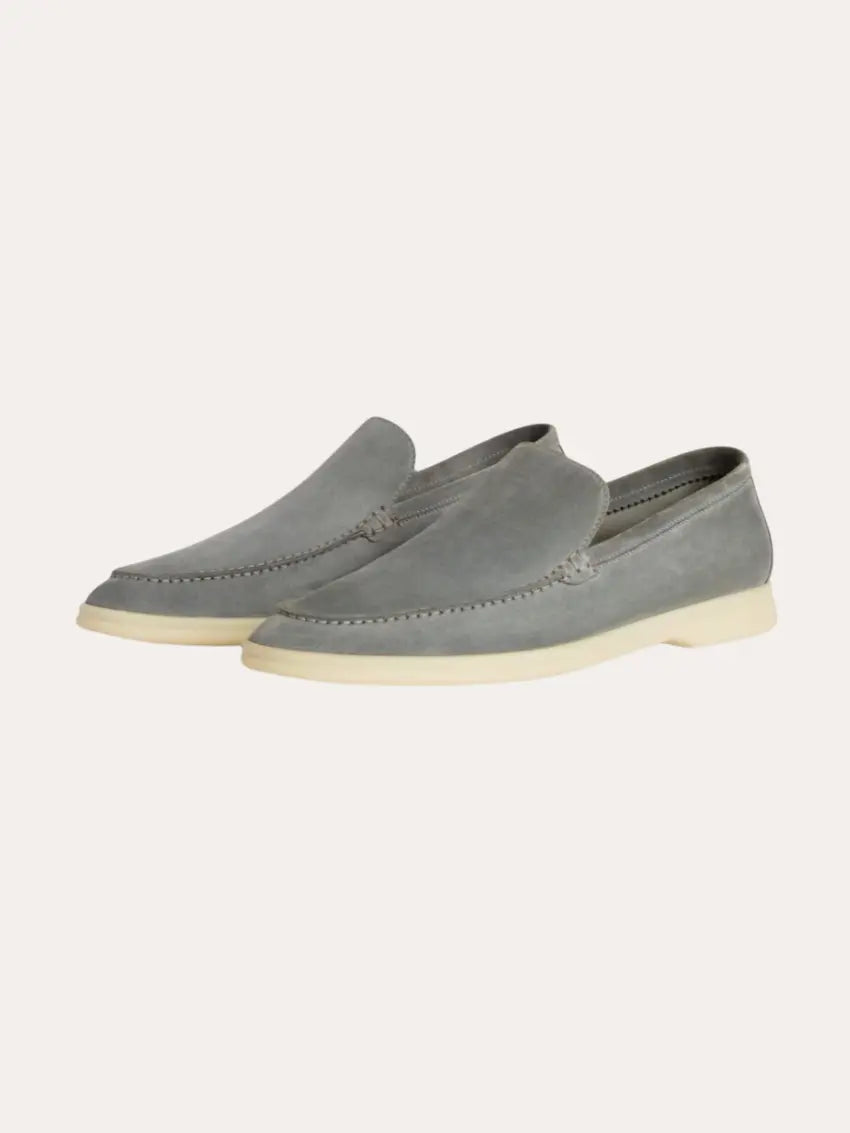 Verfijnde suède loafers – Grijs
