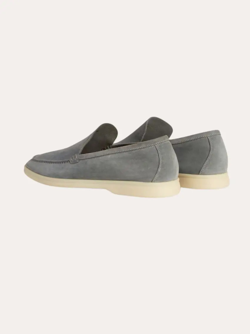 Verfijnde suède loafers – Grijs
