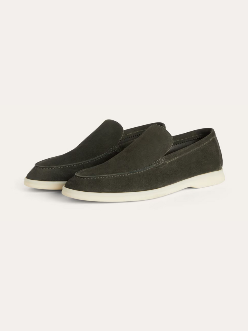 Verfijnde suède loafers – Groen