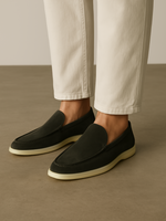Verfijnde suède loafers – Groen