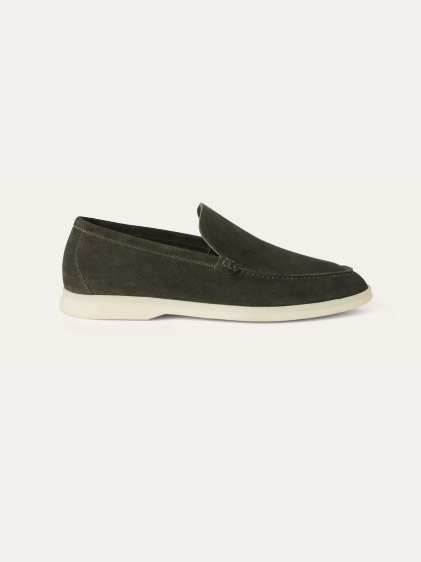 Verfijnde suède loafers – Groen