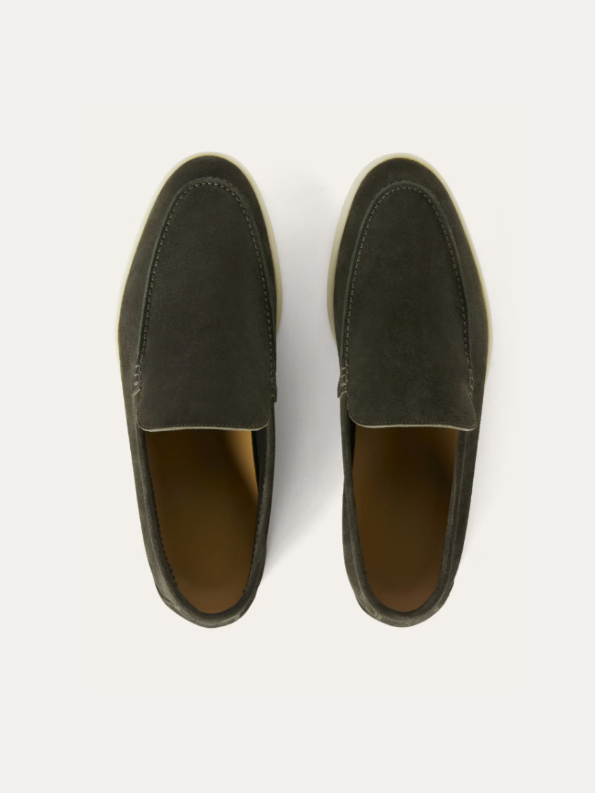 Verfijnde suède loafers – Groen