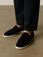 Verfijnde suède loafers – Zwart