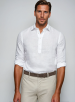 Zomer linnen pop-over overhemd – wit