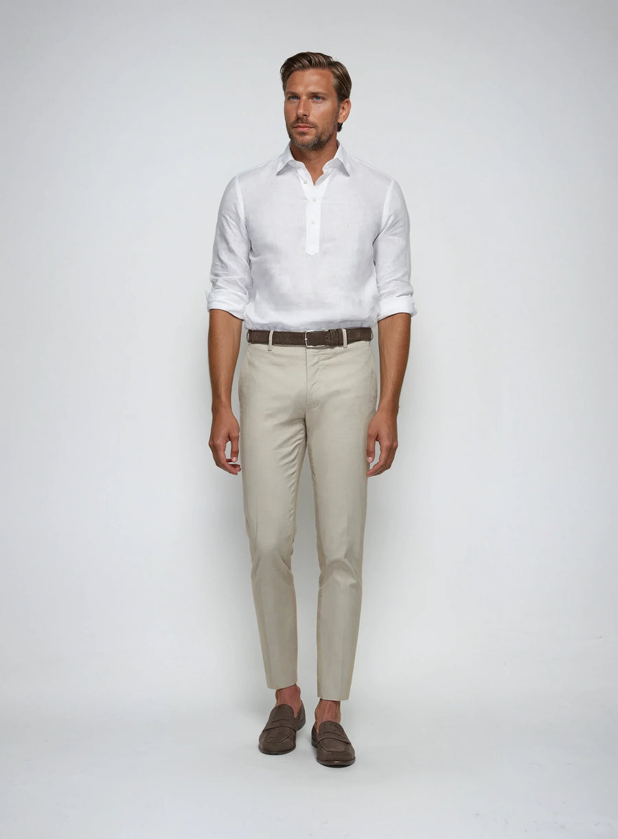 Zomer linnen pop-over overhemd – wit
