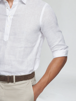 Zomer linnen pop-over overhemd – wit